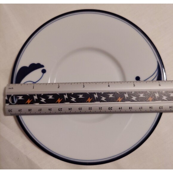 Dansk Flora Bayberry Coffee Tea Cup Mug And Saucer Made In Portugal Blue White - Picture 9 of 11